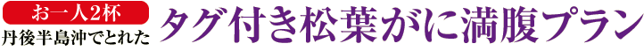 お一人2杯丹後半島沖でとれた タグ付き松葉がに満腹プラン